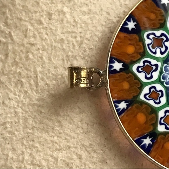 Millefiori Gilt 925 AMV Antica Murrina Venezia Handmade Murano Glass Pendant - Picture 13 of 15
